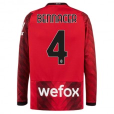 AC Milan Bennacer 4 Kotipelipaita 2023-24 Jalkapallo Pelipaidat Peliasut(L/S)