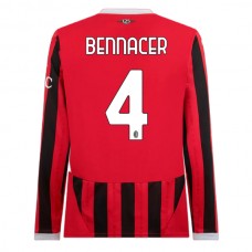 AC Milan Bennacer 4 Kotipelipaita 2024-25 Jalkapallo Pelipaidat Peliasut(L/S)