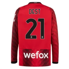 AC Milan Dest 21 Kotipelipaita 2023-24 Jalkapallo Pelipaidat Peliasut(L/S)