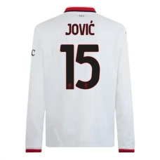 AC Milan Jović 15 Vieraspelipaita 2024-25 Jalkapallo Pelipaidat Peliasut(L/S)