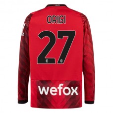 AC Milan Origi 27 Kotipelipaita 2023-24 Jalkapallo Pelipaidat Peliasut(L/S)