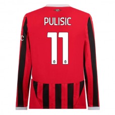 AC Milan Pulisic 11 Kotipelipaita 2024-25 Jalkapallo Pelipaidat Peliasut(L/S)