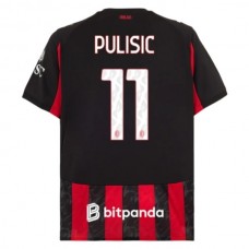 AC Milan Pulisic 11 Kotipelipaita 2025-26 Jalkapallo Pelipaidat Peliasut