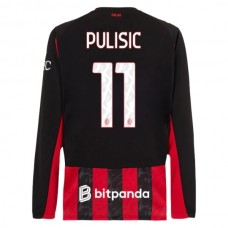 AC Milan Pulisic 11 Kotipelipaita 2025-26 Jalkapallo Pelipaidat Peliasut(L/S)