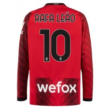 AC Milan Rafa Leão 10 Kotipelipaita 2023-24 Jalkapallo Pelipaidat Peliasut(L/S)