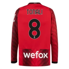 AC Milan Tonali 8 Kotipelipaita 2023-24 Jalkapallo Pelipaidat Peliasut(L/S)