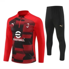 AC Milan Verryttelypuku 2024-25 - 1-4 Zip Punainen