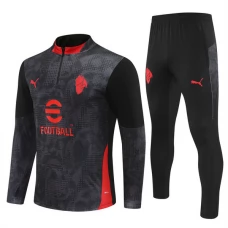 AC Milan Verryttelypuku 2025-26 - 1-4 Zip Musta