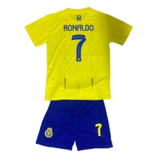 Al Nassr FC Ronaldo 7 Lasten Kotipelipaita 2023-24 Jalkapallo Pelipaidat Peliasut