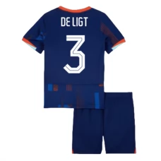 Alankomaat De Ligt 3 Lasten Vieraspelipaita EM 2024 Jalkapallo Pelipaidat Peliasut