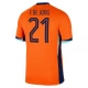 Alankomaat F.De Jong 21 Kotipelipaita EM 2024 Jalkapallo Pelipaidat Peliasut