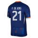 Alankomaat F.De Jong 21 Vieraspelipaita EM 2024 Jalkapallo Pelipaidat Peliasut