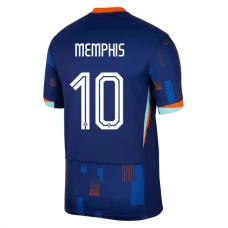 Alankomaat Memphis 10 Vieraspelipaita EM 2024 Jalkapallo Pelipaidat Peliasut