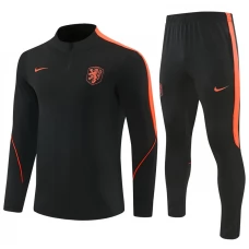 Alankomaat Tracksuit 2026-27 - 1-4 Zip Musta