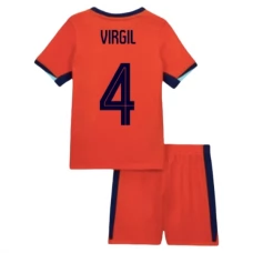 Alankomaat Virgil 4 Lasten Kotipelipaita EM 2024 Jalkapallo Pelipaidat Peliasut