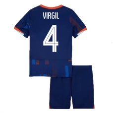 Alankomaat Virgil 4 Lasten Vieraspelipaita EM 2024 Jalkapallo Pelipaidat Peliasut