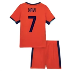 Alankomaat Xavi 7 Lasten Kotipelipaita EM 2024 Jalkapallo Pelipaidat Peliasut