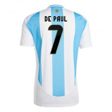 Argentiina De Paul 7 Kotipelipaita Copa América 2024 Jalkapallo Pelipaidat Peliasut