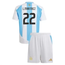 Argentiina L.Martinez 22 Lasten Kotipelipaita Copa América 2024 Jalkapallo Pelipaidat Peliasut