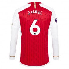 Arsenal FC Gabriel 6 Kotipelipaita 2023-24 Jalkapallo Pelipaidat Peliasut(L/S)