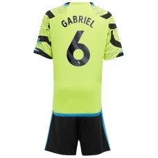 Arsenal FC Gabriel 6 Lasten Vieraspelipaita 2023-24 Jalkapallo Pelipaidat Peliasut