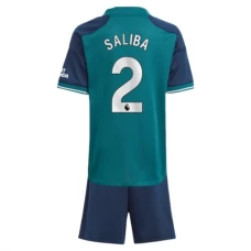 Arsenal FC Saliba 2 Lasten Kolmas Pelipaita 2023-24 Jalkapallo Pelipaidat Peliasut