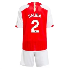 Arsenal FC Saliba 2 Lasten Kotipelipaita 2023-24 Jalkapallo Pelipaidat Peliasut