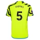 Arsenal FC Thomas 5 Vieraspelipaita 2023-24 Jalkapallo Pelipaidat Peliasut