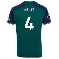 Arsenal FC White 4 Kolmas Pelipaita 2023-24 Jalkapallo Pelipaidat Peliasut
