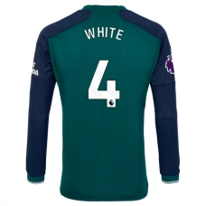 Arsenal FC White 4 Kolmas Pelipaita 2023-24 Jalkapallo Pelipaidat Peliasut(L/S)