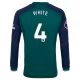 Arsenal FC White 4 Kolmas Pelipaita 2023-24 Jalkapallo Pelipaidat Peliasut(L/S)