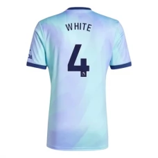 Arsenal FC White 4 Kolmas Pelipaita 2024-25 Jalkapallo Pelipaidat Peliasut