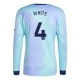 Arsenal FC White 4 Kolmas Pelipaita 2024-25 Jalkapallo Pelipaidat Peliasut(L/S)