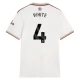 Arsenal FC White 4 Kolmas Pelipaita 2025-26 Jalkapallo Pelipaidat Peliasut