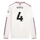 Arsenal FC White 4 Kolmas Pelipaita 2025-26 Jalkapallo Pelipaidat Peliasut(L/S)