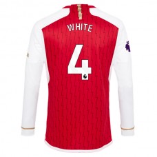 Arsenal FC White 4 Kotipelipaita 2023-24 Jalkapallo Pelipaidat Peliasut(L/S)