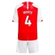 Arsenal FC White 4 Lasten Kotipelipaita 2023-24 Jalkapallo Pelipaidat Peliasut