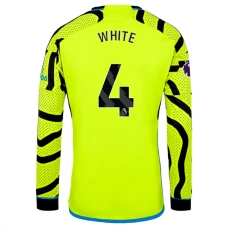 Arsenal FC White 4 Vieraspelipaita 2023-24 Jalkapallo Pelipaidat Peliasut(L/S)