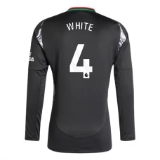 Arsenal FC White 4 Vieraspelipaita 2024-25 Jalkapallo Pelipaidat Peliasut(L/S)