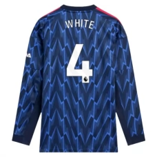 Arsenal FC White 4 Vieraspelipaita 2025-26 Jalkapallo Pelipaidat Peliasut(L/S)