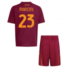 AS Roma Mancini 23 Lasten Kotipelipaita 2025-26 Jalkapallo Pelipaidat Peliasut