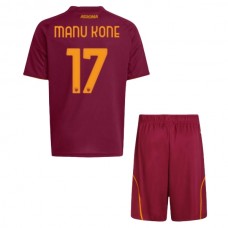 AS Roma Manu Kone 17 Lasten Kotipelipaita 2025-26 Jalkapallo Pelipaidat Peliasut
