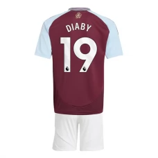 Aston Villa FC Diaby 19 Lasten Kotipelipaita 2024-25 Jalkapallo Pelipaidat Peliasut