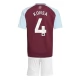 Aston Villa FC Konsa 4 Lasten Kotipelipaita 2024-25 Jalkapallo Pelipaidat Peliasut
