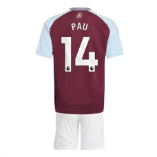 Aston Villa FC Pau 14 Lasten Kotipelipaita 2024-25 Jalkapallo Pelipaidat Peliasut
