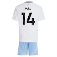 Aston Villa FC Pau 14 Lasten Vieraspelipaita 2024-25 Jalkapallo Pelipaidat Peliasut
