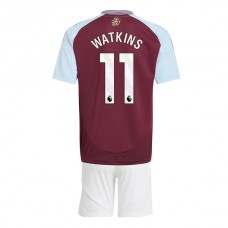 Aston Villa FC Watkins 11 Lasten Kotipelipaita 2024-25 Jalkapallo Pelipaidat Peliasut