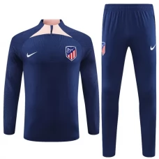 Atlético Madrid Lasten Verryttelypuku 2023-24 - 1-4 Zip Laivastonsininen