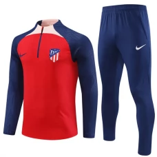 Atlético Madrid Lasten Verryttelypuku 2023-24 - 1-4 Zip Sininen Punainen