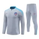 Atlético Madrid Lasten Verryttelypuku 2024-25 - 1-4 Zip Harmaa